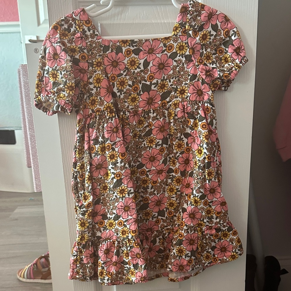 Cat & Jack Pink and Yellow Floral Dress